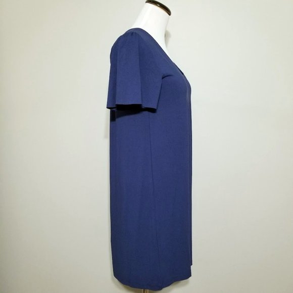 New LILLA P Blue V-Neck Shirt Dress S Womens Versatile Understated Simplicity - Picture 5 of 12